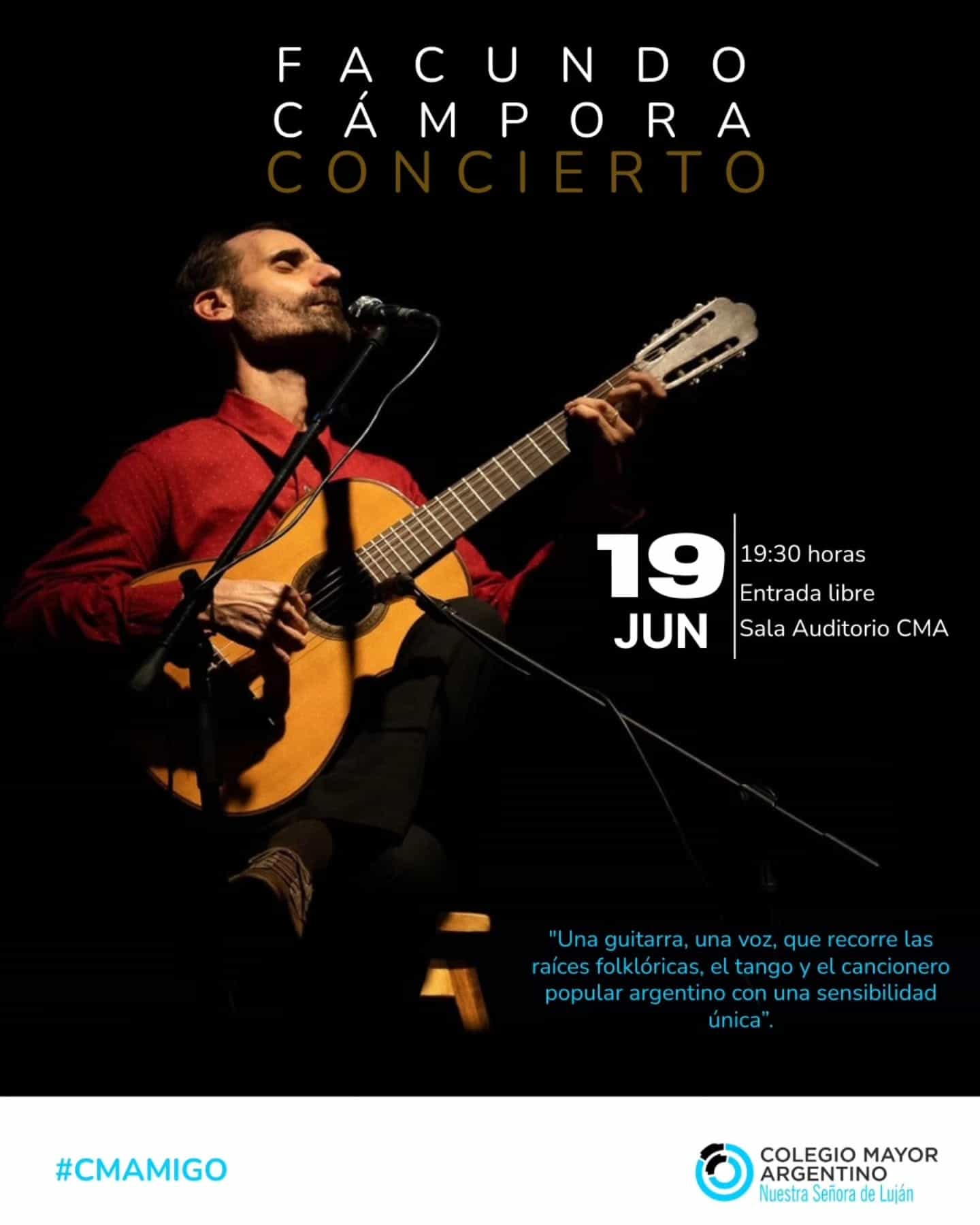Concierto Facundo Cámpora en el Colegio Mayor Argentino